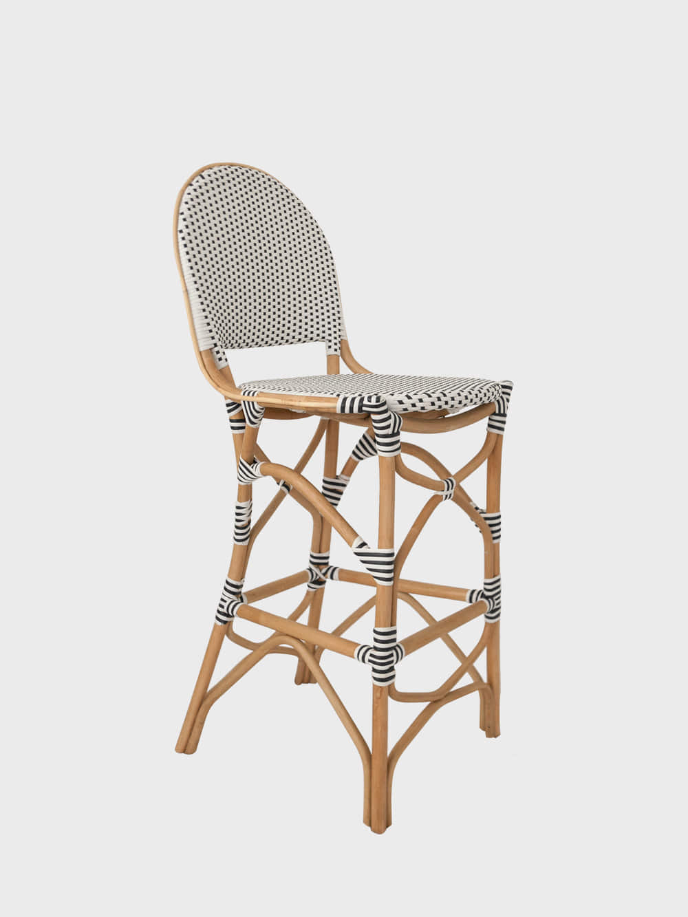 [Sale] Bistro Savanha Bar Chair - White&amp;Navy